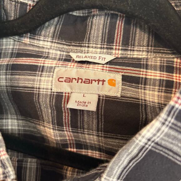 Carhartt  Relaxed Fit Plaid Button Down Size Large - Picture 5 of 7